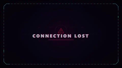 Connection lost digital glitch overlay with warning and hud interface error Stock Footage 337558656
