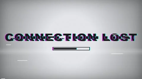 Connection Lost A Digital Glitch on a Screen with a Loading Bar Indicating N Vídeos de archivo 336617890