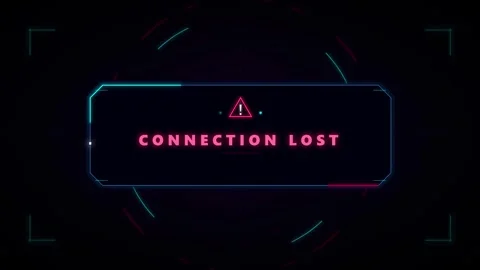 Connection lost digital hud overlay with warning for tech and gaming interf.. Stock Footage 337558657