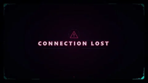Connection lost digital interface overlay with warning signal and glitch hu.. Stock Footage 337558694