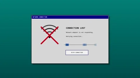 Connection lost error message on computer screen stock footage Stock Footage 347396078