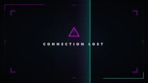 Connection lost error screen with neon cyberpunk hud interface and glitch s.. Stock Footage 337558762