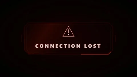 Connection lost hud overlay: red digital glitch warning for tech and cyber .. Stock Footage 337558765