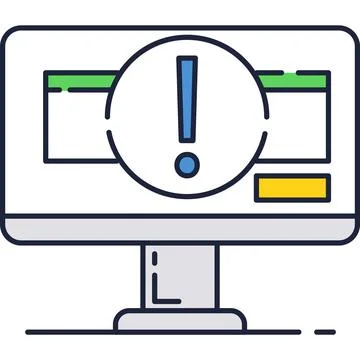 Connection lost icon, web error on vector computer Stock Illustration