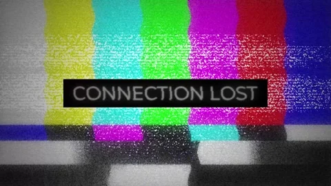 Connection Lost Retro TV Screen with Color Bars and VHS Static Animation Stock Footage 316959827