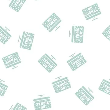 Connection lost signal glyph vector seamless pattern Stock Illustration