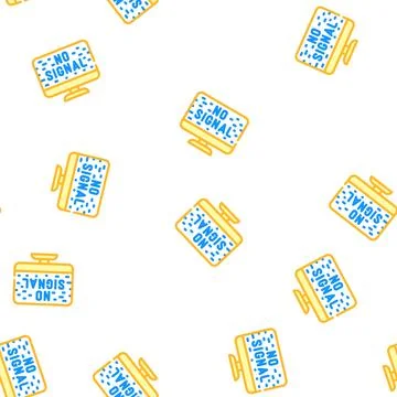 Connection lost signal vector seamless pattern Stock Illustration