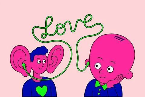 Connection of Love Through Sound Stock Illustration