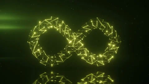 Connection mesh in form of infinity symbol seamless loop 3D render animation Stock Footage 161145158
