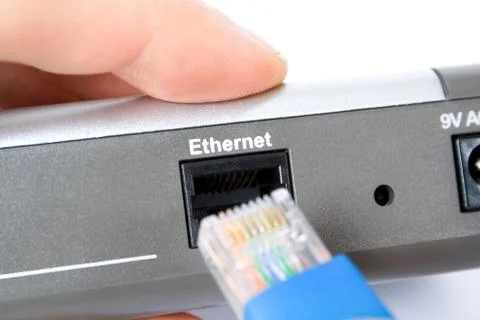 Connection to modem Stock Photos