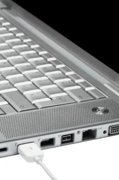 Connection to modern notebook Stock Photos