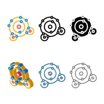Connection molecular structure color icon vector range Stock Illustration