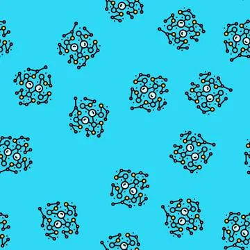 Connection molecular structure vector seamless pattern Stock Illustration