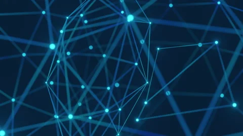 Connection moving dots and lines 4k 30fps Stock Footage 217415868