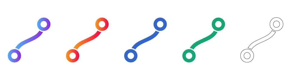 Connection Nodes and Path Icons Illustrazione stock