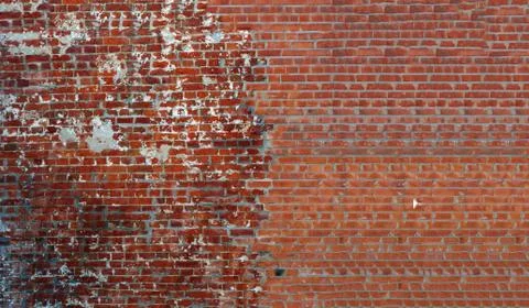 Connection of old and new brickwork Stock Photos