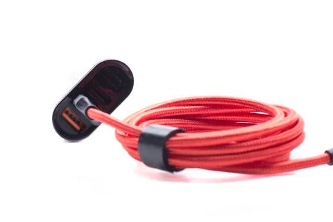 Connection one red cable Stock Photos