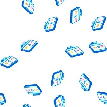 Connection operating system isometric icon seamless pattern 스톡 일러스트