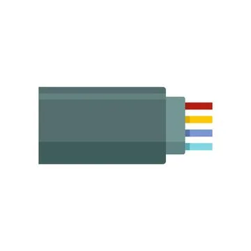 Connection optical cable icon flat isolated Stock Illustration