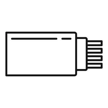 Connection optical cable icon, outline style Stock Illustration
