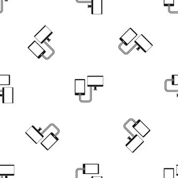 Connection phone pattern seamless black 스톡 일러스트