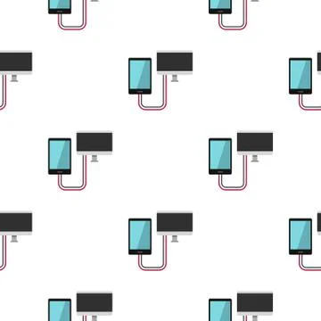 Connection phone pattern seamless 스톡 일러스트
