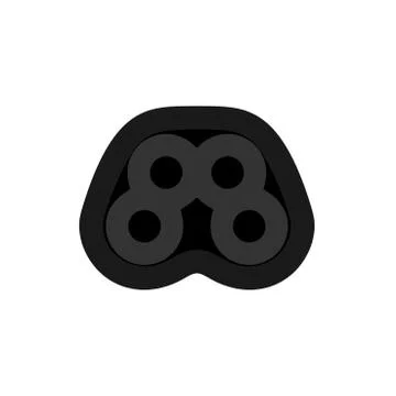 Connection port vector icon data cable computer plug. Symbol network device d Illustration