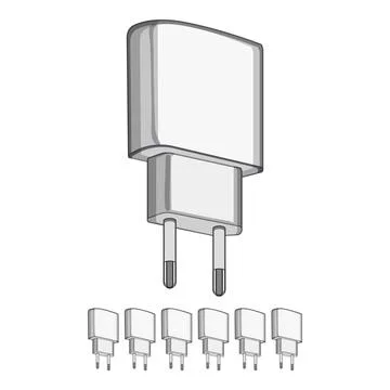 Connection power adapter cartoon vector graphic Stock Illustration