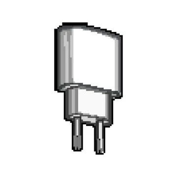 Connection power adapter pixel art vector illustration Illustrazione stock