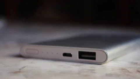 Connection to the power bank Stock Footage 71199792