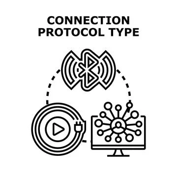 Connection protocol type vector concept illustration Stock Illustration