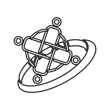 Connection rotation Commitment Teamwork Together Outline Logo Illustrazione stock