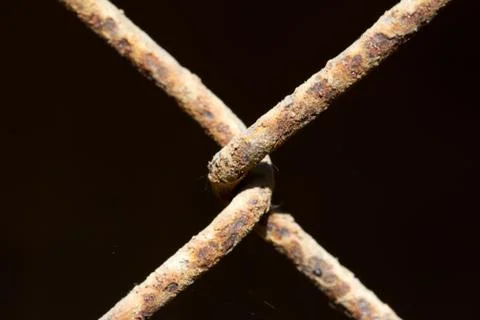 Connection rusty metal grate. macro Stock Photos
