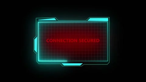 Connection secured interface with red text warning. Connection secured for .. Stock Footage 337815683