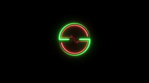 Connection share arrow icon neon line animation Isolated on Black Background Stock Footage 321011980