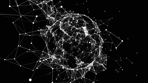 Connection of shining elements. Business futuristic background. Can use it for a Stock Footage 111589459