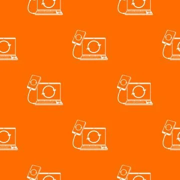Connection smartphone pattern vector orange Stockillustratie
