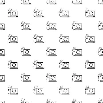 Connection smartphone pattern vector seamless Stock Illustration