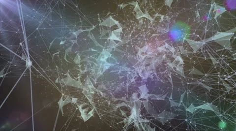 Connection in Space with Optical Flares 4K Stock Footage 62744835