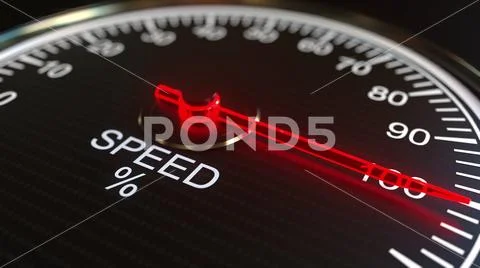 Connection speed meter or indicator. 3D rendering Stock Illustration