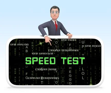 Connection Speed Test Performance Increase 3d Rendering Illustrazione stock