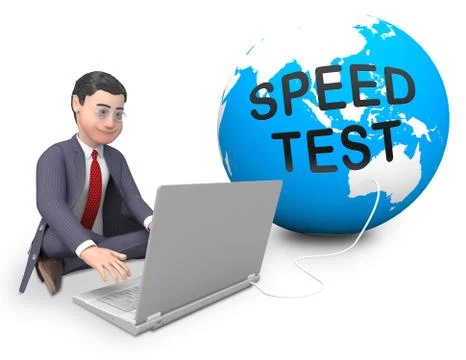 Connection Speed Test Performance Increase 3d Rendering Stock Illustration