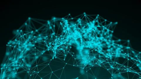 Connection structure , 3d animation abstract background with dots and lines 스톡 일러스트