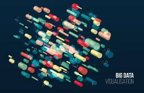 Connection structure. Data array visual concept. Big data connection complex. Stock Illustration