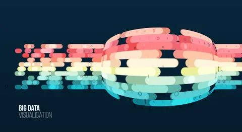Connection structure. Data array visual concept. Big data connection complex. Stock Illustration