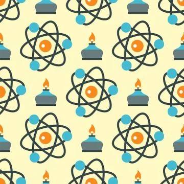 Connection structure molecule of DNA neurons background seamless pattern science Stock Illustration