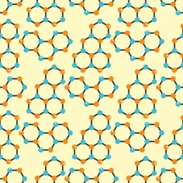 Connection structure molecule of DNA neurons background seamless pattern science Illustrazione stock