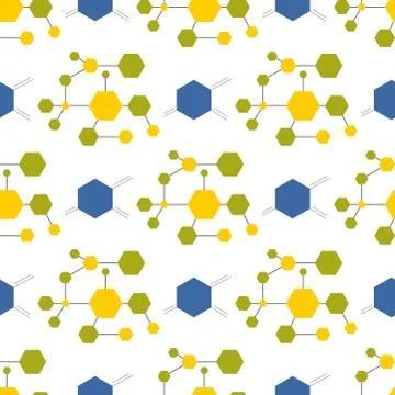 Connection structure molecule of DNA neurons background seamless pattern science Illustrazione stock