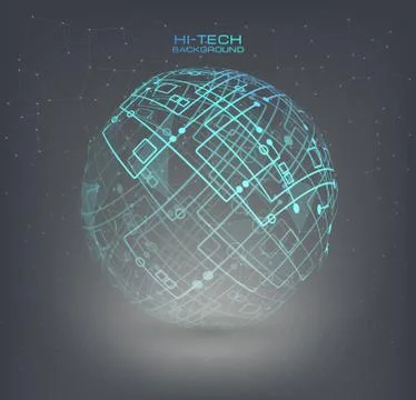 Connection structure molecules circle and blank space for your content.  Stock Illustration