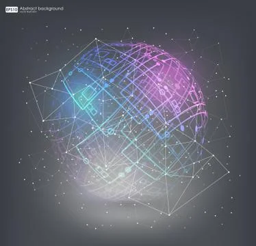 Connection structure molecules circle and blank space for your content. Stock Illustration